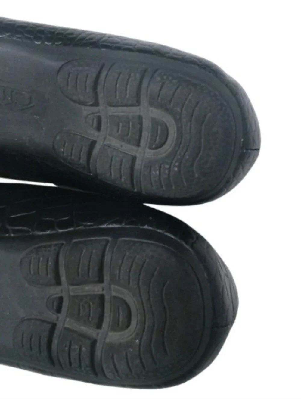 Cliffs Loafer Women's 7 Black Faux Leather Croc Print Casual Dark Academia Shoes